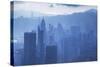 View of Hong Kong Island Skyline, Hong Kong, China, Asia-Ian Trower-Stretched Canvas