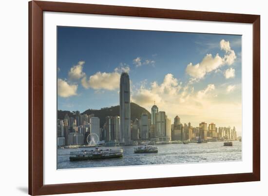 View of Hong Kong Island skyline, Hong Kong, China-Ian Trower-Framed Photographic Print