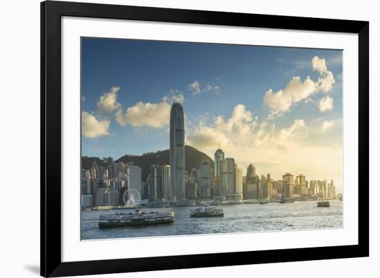 View of Hong Kong Island skyline, Hong Kong, China-Ian Trower-Framed Photographic Print