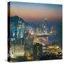 View of Hong Kong Victoria Harbour at Night-Tuimages-Stretched Canvas