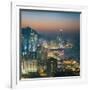 View of Hong Kong Victoria Harbour at Night-Tuimages-Framed Photographic Print