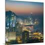 View of Hong Kong Victoria Harbour at Night-Tuimages-Mounted Photographic Print