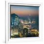 View of Hong Kong Victoria Harbour at Night-Tuimages-Framed Photographic Print