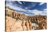 View of hoodoo formations from the Fairyland Trail in Bryce Canyon National Park, Utah, United Stat-Michael Nolan-Stretched Canvas