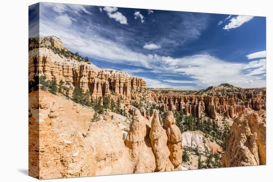 View of hoodoo formations from the Fairyland Trail in Bryce Canyon National Park, Utah, United Stat-Michael Nolan-Stretched Canvas