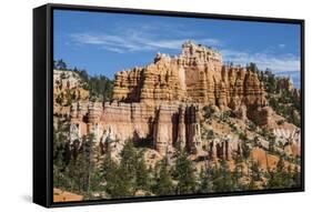 View of hoodoo formations from the Fairyland Trail in Bryce Canyon National Park, Utah, United Stat-Michael Nolan-Framed Stretched Canvas