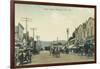 View of Horse Carriages on Castro Street - Mountain View, CA-Lantern Press-Framed Art Print