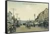 View of Horse Carriages on Castro Street - Mountain View, CA-Lantern Press-Framed Stretched Canvas