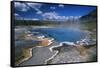 View of Hot Springs at Yellowstone National Park, Wyoming, USA-Scott T^ Smith-Framed Stretched Canvas