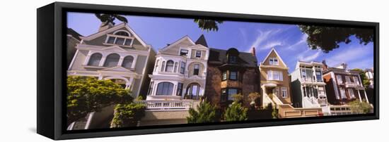 View of Houses in a Row, Presidio Heights, San Francisco, California, USA-null-Framed Stretched Canvas