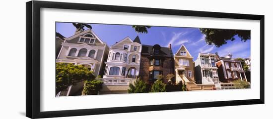 View of Houses in a Row, Presidio Heights, San Francisco, California, USA-null-Framed Photographic Print