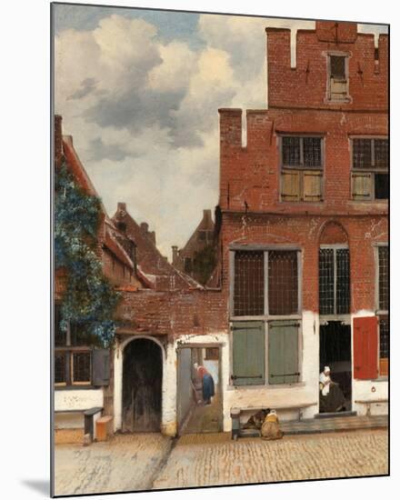 View of Houses in Delft, Known as The Little Street, c. 1658-Johannes Vermeer-Mounted Art Print