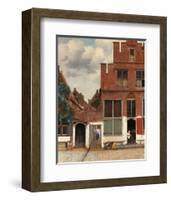 View of Houses in Delft, Known as The Little Street, c. 1658-Johannes Vermeer-Framed Art Print