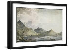 View of Huahine Island, Society Islands,. Polynesia, 18th Century-null-Framed Premium Giclee Print