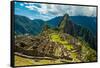 View of Huayna Picchu and Machu Picchu Ruins, UNESCO World Heritage Site, Peru, South America-Laura Grier-Framed Stretched Canvas