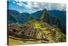 View of Huayna Picchu and Machu Picchu Ruins, UNESCO World Heritage Site, Peru, South America-Laura Grier-Stretched Canvas