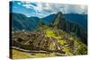 View of Huayna Picchu and Machu Picchu Ruins, UNESCO World Heritage Site, Peru, South America-Laura Grier-Stretched Canvas