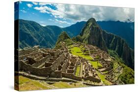 View of Huayna Picchu and Machu Picchu Ruins, UNESCO World Heritage Site, Peru, South America-Laura Grier-Stretched Canvas