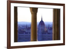 View of Hungarian Parliament Building from Fisherman's Bastion, Budapest, Hungary, Europe-Neil Farrin-Framed Photographic Print