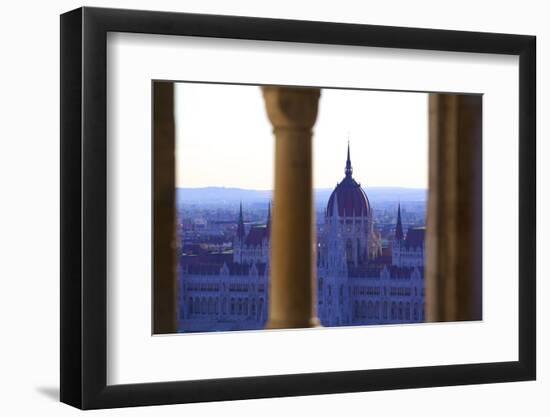 View of Hungarian Parliament Building from Fisherman's Bastion, Budapest, Hungary, Europe-Neil Farrin-Framed Photographic Print
