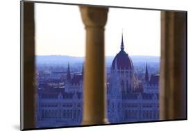 View of Hungarian Parliament Building from Fisherman's Bastion, Budapest, Hungary, Europe-Neil Farrin-Mounted Photographic Print