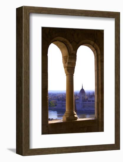 View of Hungarian Parliament Building from Fisherman's Bastion, Budapest, Hungary, Europe-Neil Farrin-Framed Photographic Print