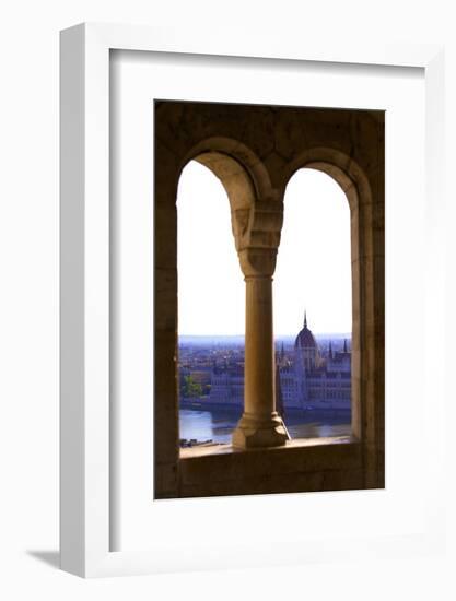 View of Hungarian Parliament Building from Fisherman's Bastion, Budapest, Hungary, Europe-Neil Farrin-Framed Photographic Print