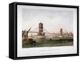 View of Hungerford Bridge from the East, London, 1854-Louis Julien Jacottet-Framed Stretched Canvas