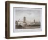 View of Hungerford Suspension Bridge and Boats on the River Thames, London, 1854-Louis Julien Jacottet-Framed Giclee Print