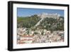 View of Hvar Main Square overlooked by Spanish Fortress, Hvar, Hvar Island, Dalmatia, Croatia-Frank Fell-Framed Photographic Print