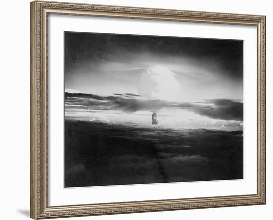 View of Hydrogen Bomb Mushroom Cloud Rising-null-Framed Photographic Print