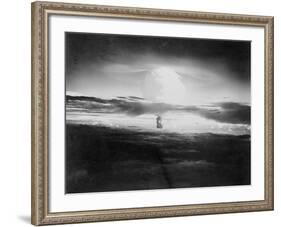 View of Hydrogen Bomb Mushroom Cloud Rising-null-Framed Photographic Print