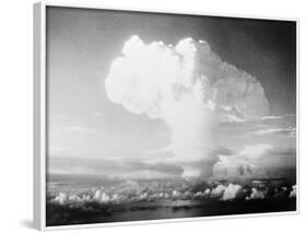 View of Hydrogen Bomb Mushroom Cloud Rising-null-Framed Photographic Print