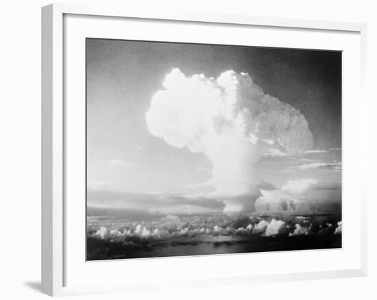 View of Hydrogen Bomb Mushroom Cloud Rising-null-Framed Photographic Print