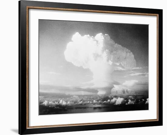 View of Hydrogen Bomb Mushroom Cloud Rising-null-Framed Photographic Print