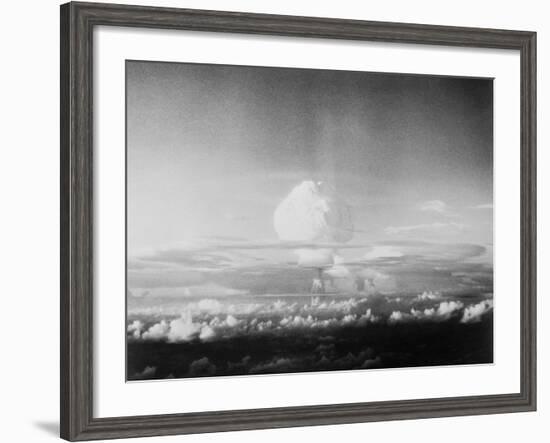 View of Hydrogen Bomb Mushroom Cloud Rising-null-Framed Photographic Print