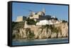 View of Ibiza Old Town and Dalt Vila, Ibiza, Balearic Islands, Spain, Mediterranean, Europe-Emanuele Ciccomartino-Framed Stretched Canvas