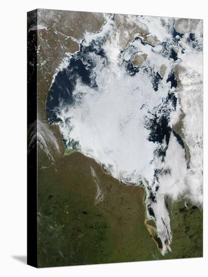 View of Ice Breaking Up on Hudson Bay-null-Stretched Canvas
