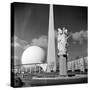 View of Iconic Perisphere and Trylon, Helicline and Statue "Victories at Peace" by John Gregory-Alfred Eisenstaedt-Stretched Canvas