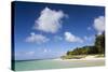 View of Idyllic Belle Mare Beach Showing Blue Sky-Lee Frost-Stretched Canvas