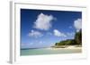 View of Idyllic Belle Mare Beach Showing Blue Sky-Lee Frost-Framed Photographic Print