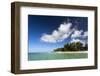 View of Idyllic Belle Mare Beach Showing Blue Sky-Lee Frost-Framed Photographic Print