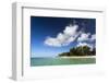 View of Idyllic Belle Mare Beach Showing Blue Sky-Lee Frost-Framed Photographic Print