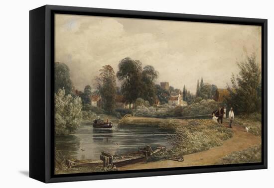 View of Iffley from the River, 1841-Peter De Wint-Framed Stretched Canvas