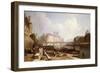 View of Ile De La Cite, Paris, from the Quai Du Louvre with the Pont Des Arts and the Pont Neuf-Caleb Robert Stanley-Framed Giclee Print