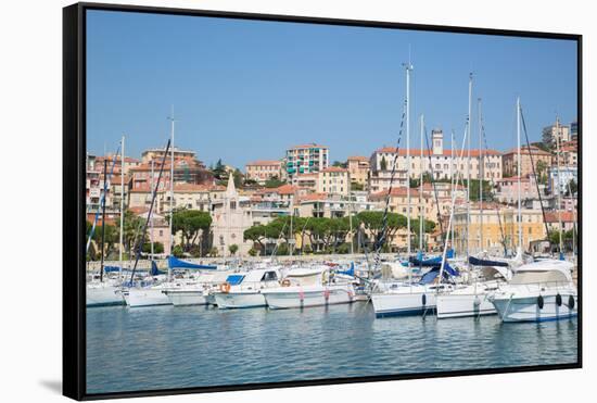 View of Imperia Harbour, Imperia, Liguria, Italy, Europe-Frank Fell-Framed Stretched Canvas