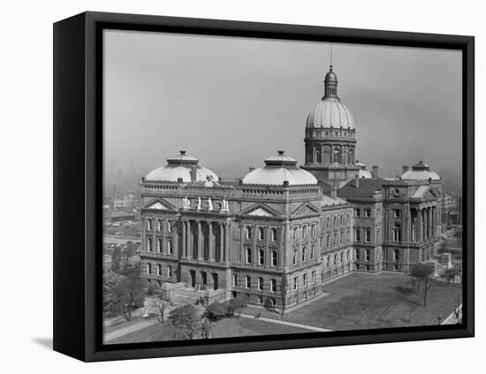 View of Indiana State Capitol-Philip Gendreau-Framed Stretched Canvas