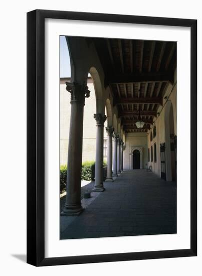 View of Inner Courtyard of Palazzo Dei Diamanti-null-Framed Giclee Print