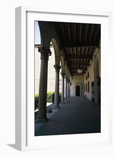 View of Inner Courtyard of Palazzo Dei Diamanti-null-Framed Giclee Print