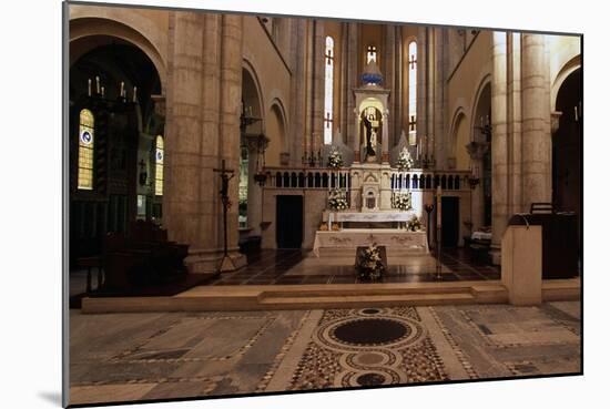 View of Interior of Basilica of St Theresa of Child Jesus, Anzio, Lazio, Italy-null-Mounted Giclee Print